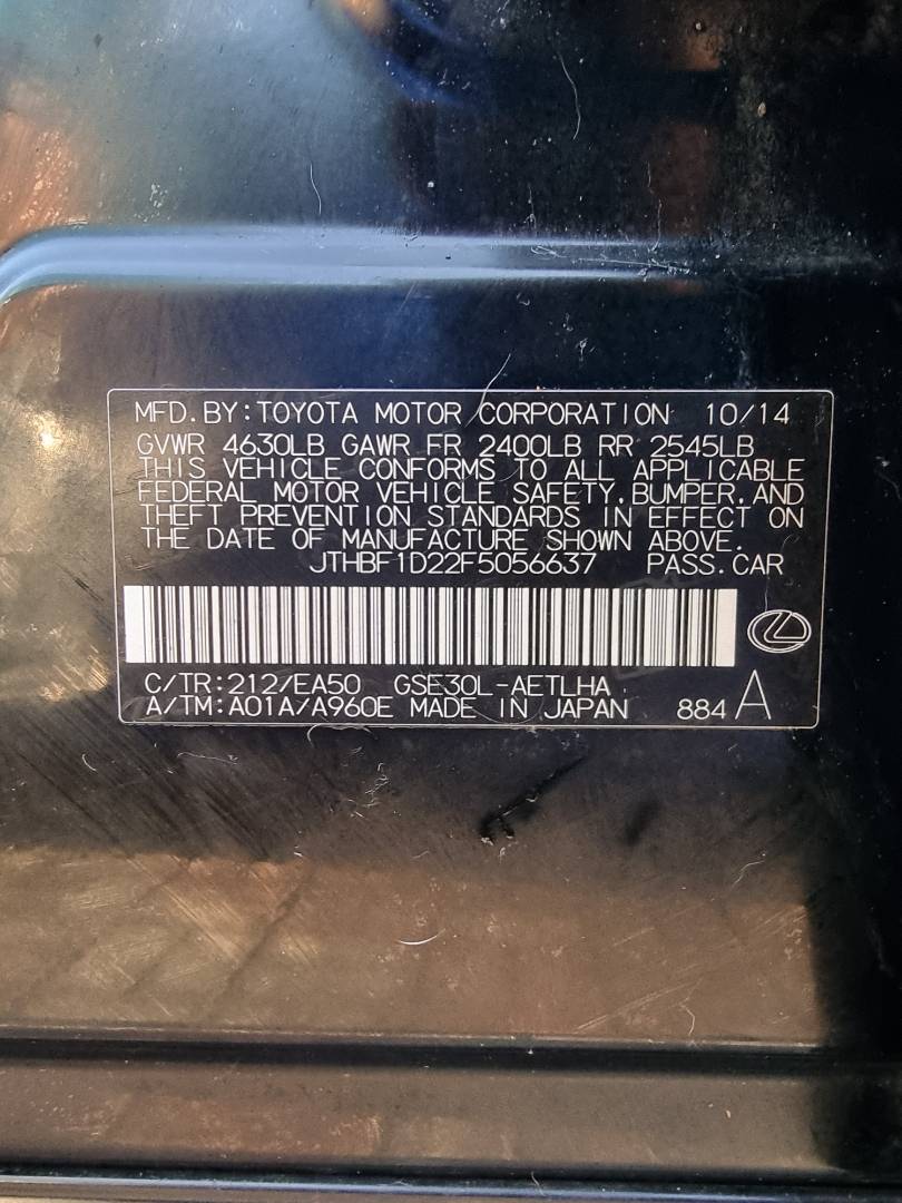 2015 LEXUS IS 250 — 158084 Miles — Lot F5056637 — Main - Marhaba Auctions Used Cars - Image 10