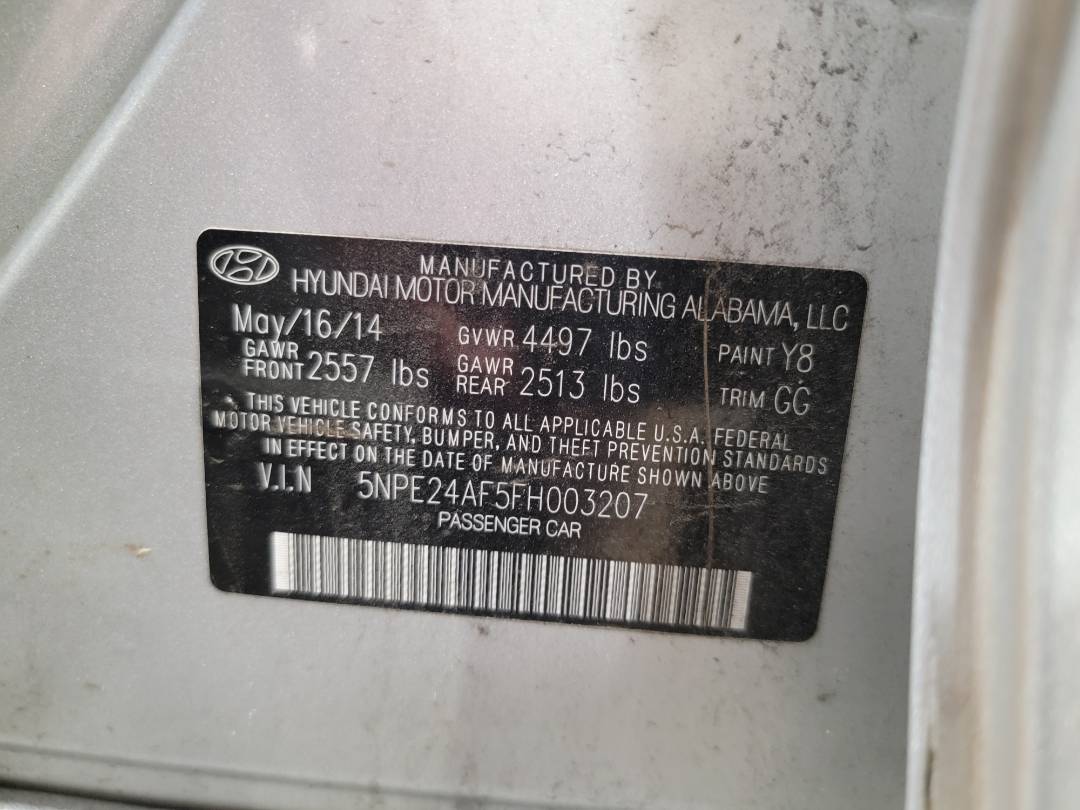 2015 HYUNDAI SONATA — 121342 Miles — Lot 38088658 - Marhaba Auctions Used Cars - Image 5