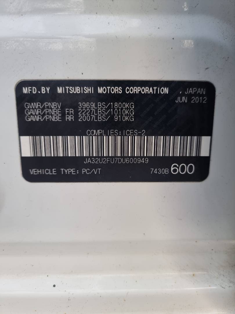 2013 MITSUBISHI LANCER — 137888 KM — Lot 600949 — Souq - Marhaba Auctions Used Cars - Image 10