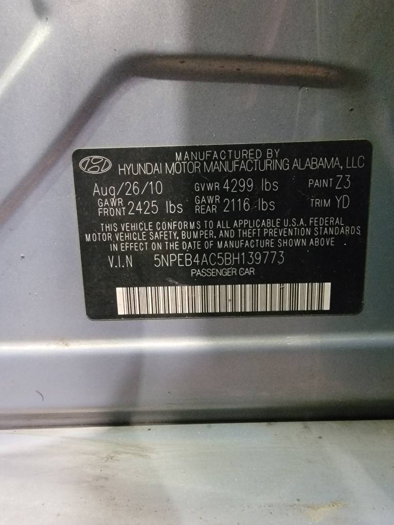 2011 HYUNDAI SONATA — 191087 Miles — Lot H139773 — Main - Marhaba Auctions Used Cars - Image 9