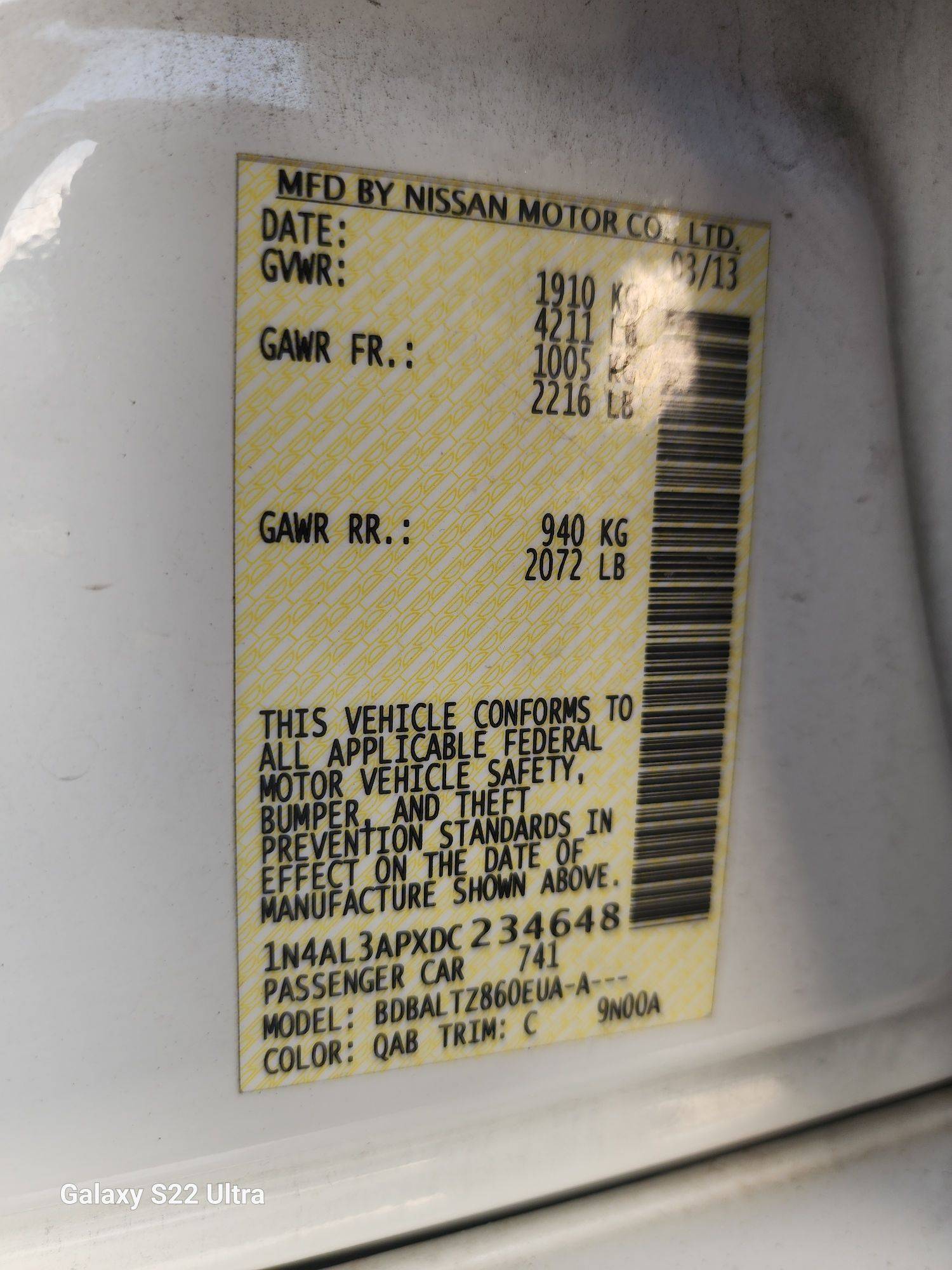 2013 NISSAN ALTIMA — 152042 Miles — Lot 41184964 - Marhaba Auctions Used Cars - Image 5