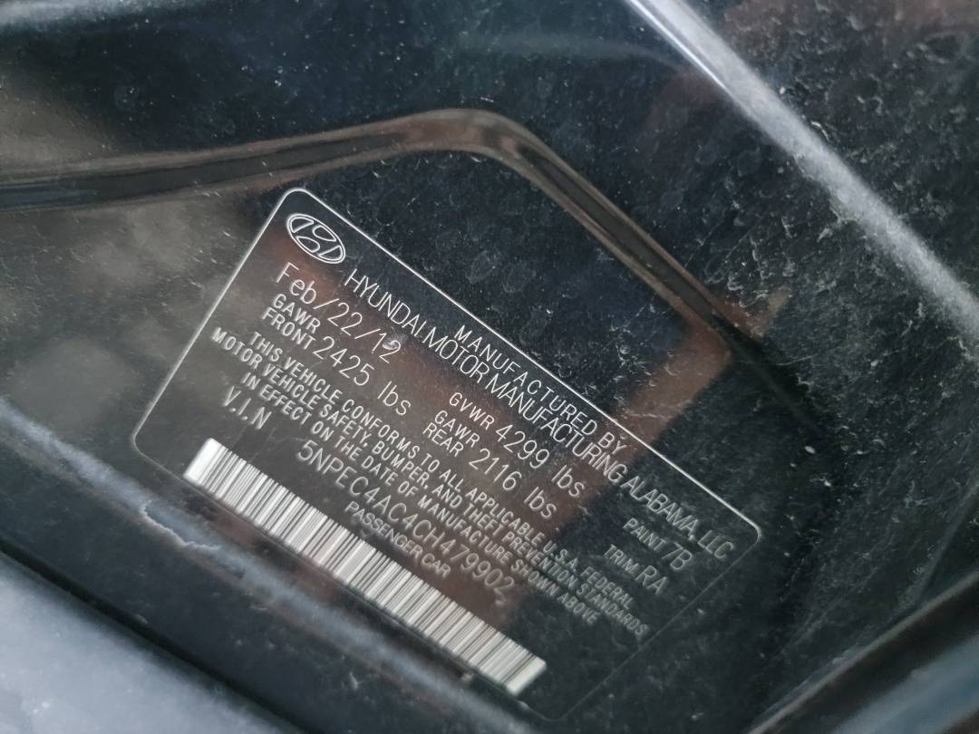 2012 HYUNDAI SONATA — 209971 Miles — Lot H479902 — Main - Marhaba Auctions Used Cars - Image 9
