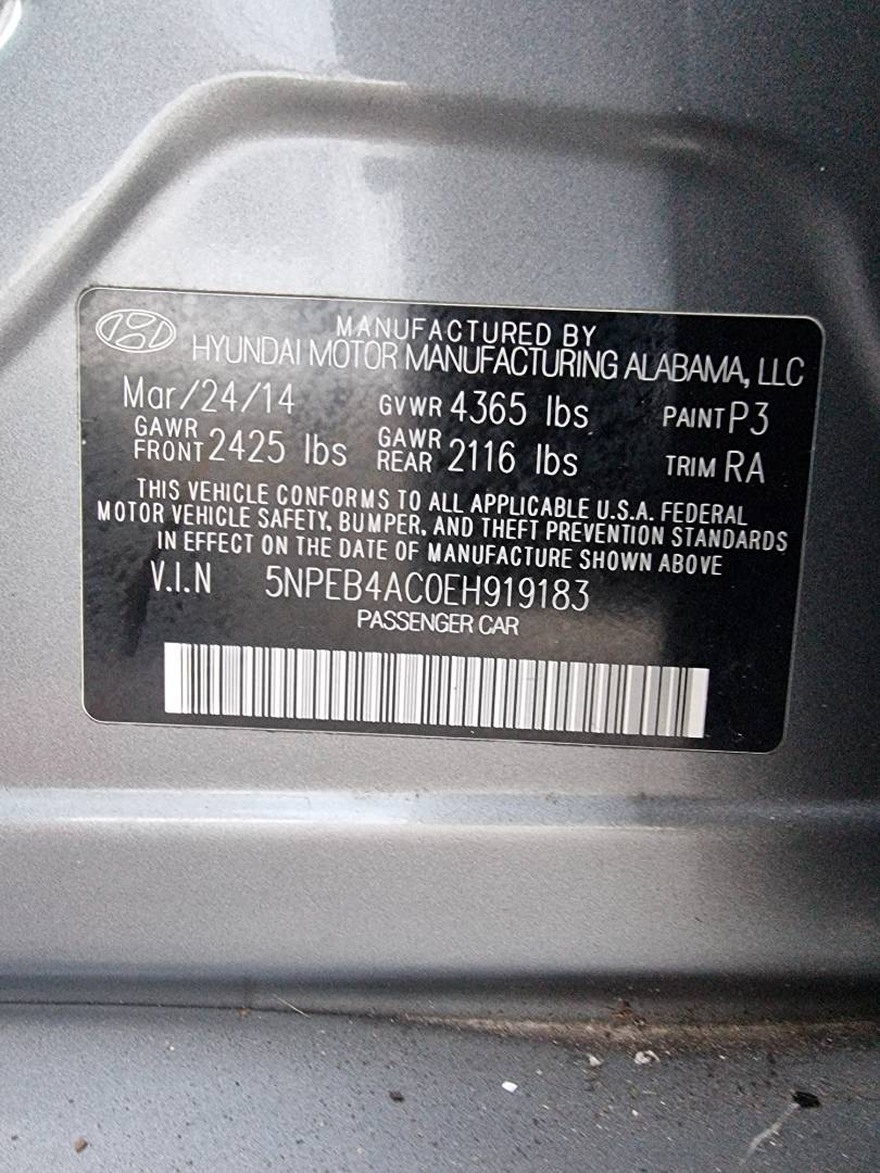 2014 HYUNDAI SONATA — 155138 Miles — Lot 215478 — Ind. 12 - Marhaba Auctions Used Cars - Image 9