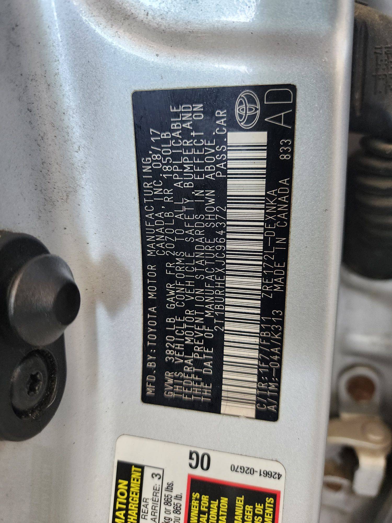 2018 TOYOTA COROLLA — 185230 Miles — Lot JC964372 — Ind. 12 - Marhaba Auctions Used Cars - Image 8