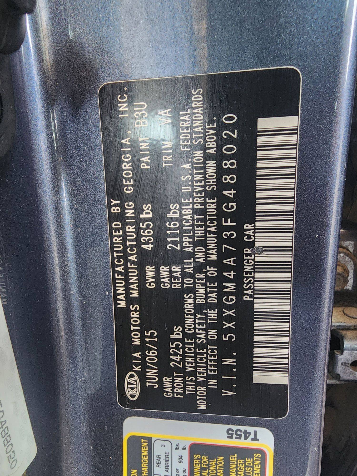 2015 KIA OPTIMA — 100936 Miles — Lot 38645582 — Souq - Marhaba Auctions Used Cars - Image 9