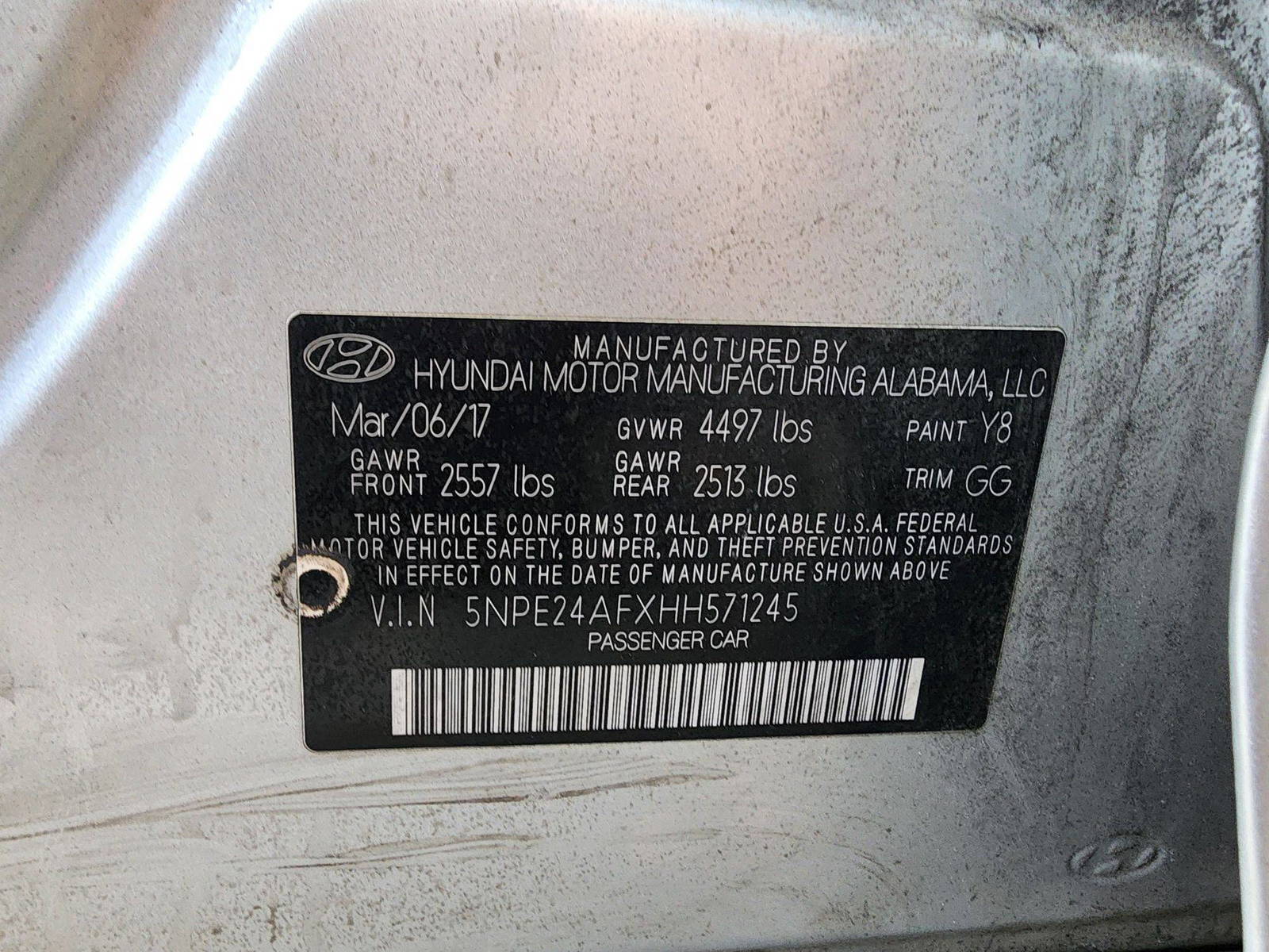 2017 HYUNDAI SONATA — 123298 Miles — Lot 37711544 — Main - Marhaba Auctions Used Cars - Image 9
