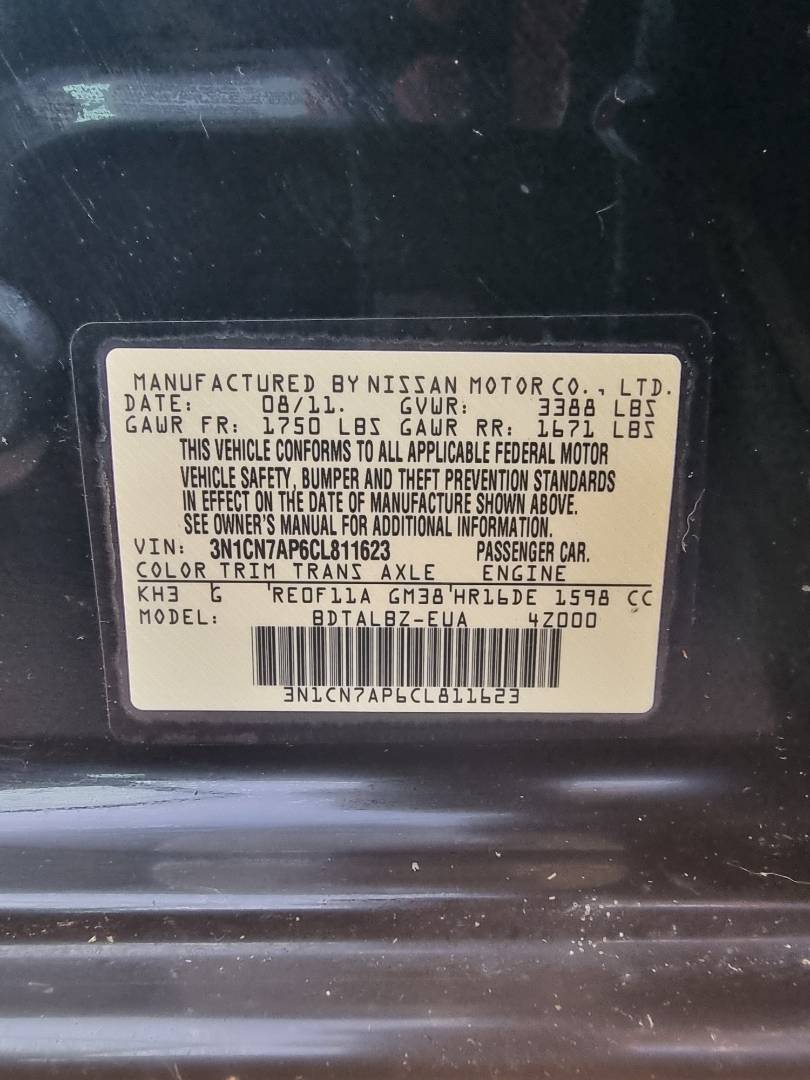 2012 NISSAN VERSA — 153070 Miles — Lot 125487 — Ind. 12 - Marhaba Auctions Used Cars - Image 9