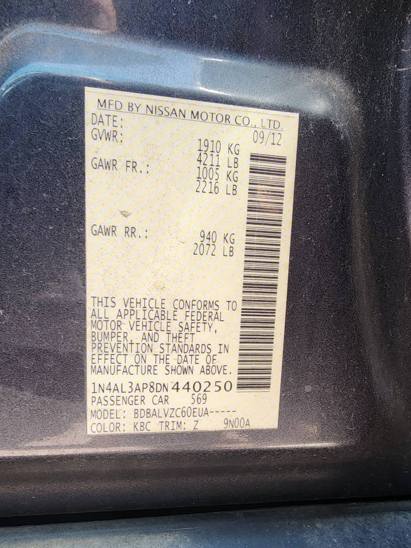 2013 NISSAN ALTIMA — 177315 Miles — Lot 38648232 - Marhaba Auctions Used Cars - Image 6