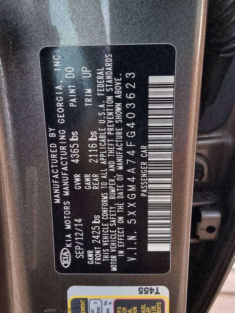 2015 KIA OPTIMA — 120940 Miles — Lot 215487 — Ind. 12 - Marhaba Auctions Used Cars - Image 9