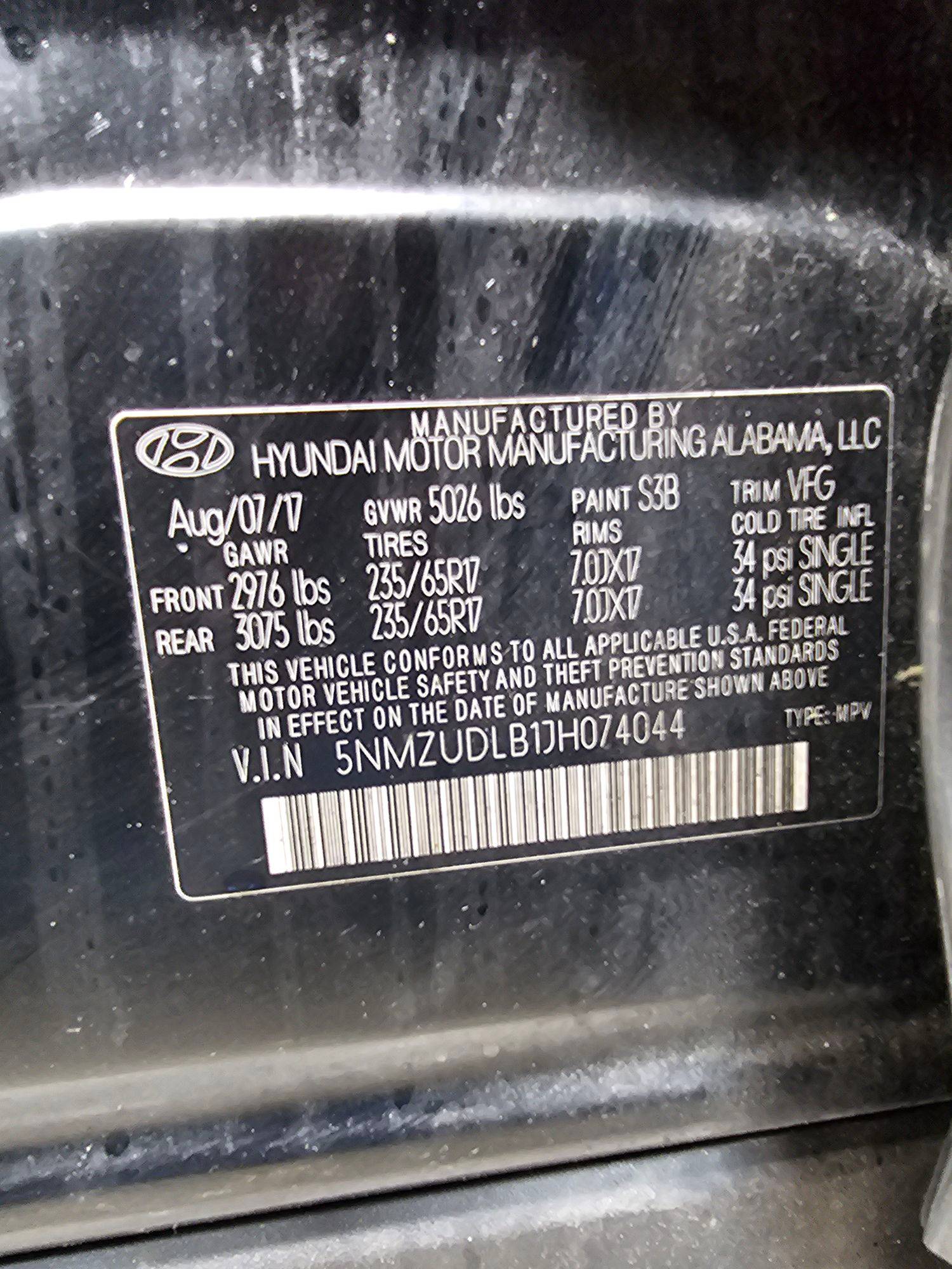 HYUNDAI SANTA FE SPORT 2018 - Marhaba Auction Used Cars - Image 9