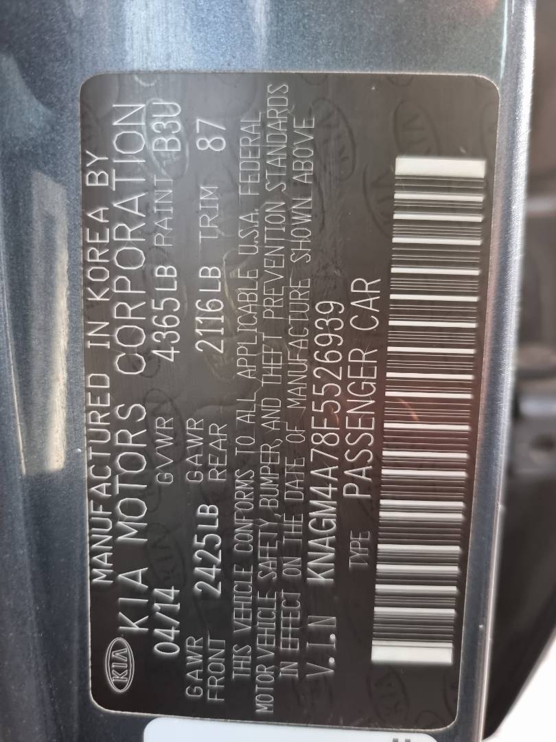2015 KIA OPTIMA — 156569 Miles — Lot 1254784 — Ind. 12 - Marhaba Auctions Used Cars - Image 8