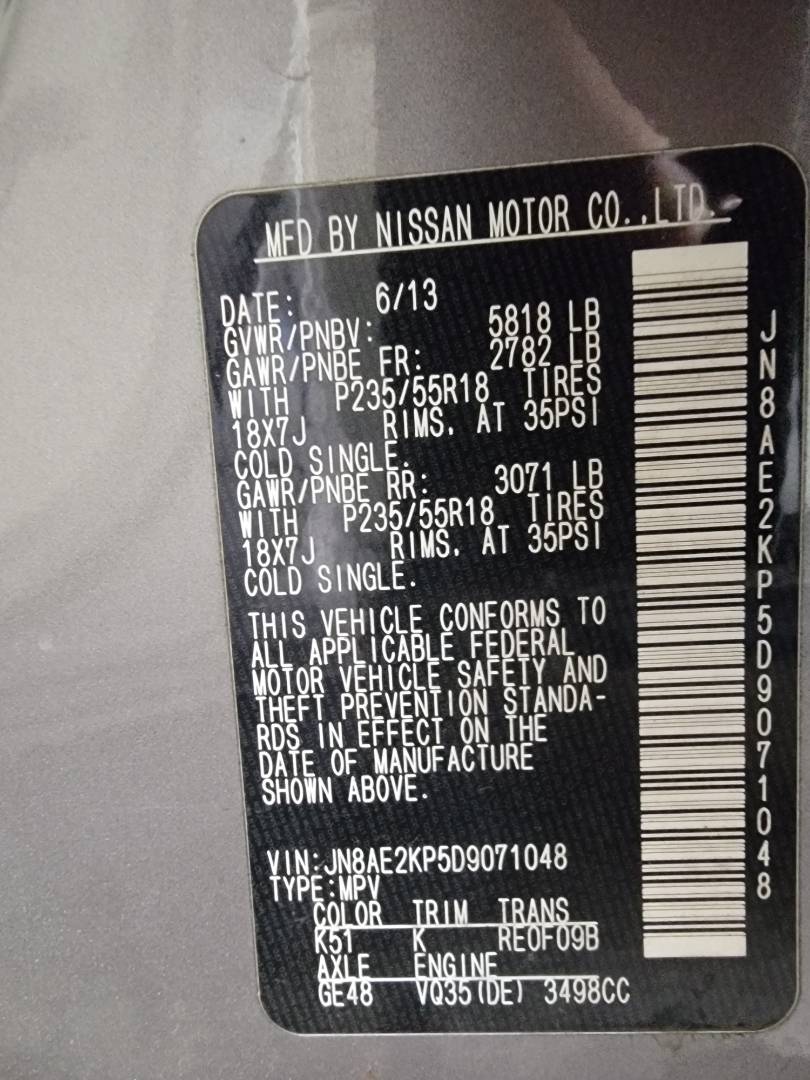 2013 NISSAN QUEST — 137684 Miles — Lot 40112164 - Marhaba Auctions Used Cars - Image 11