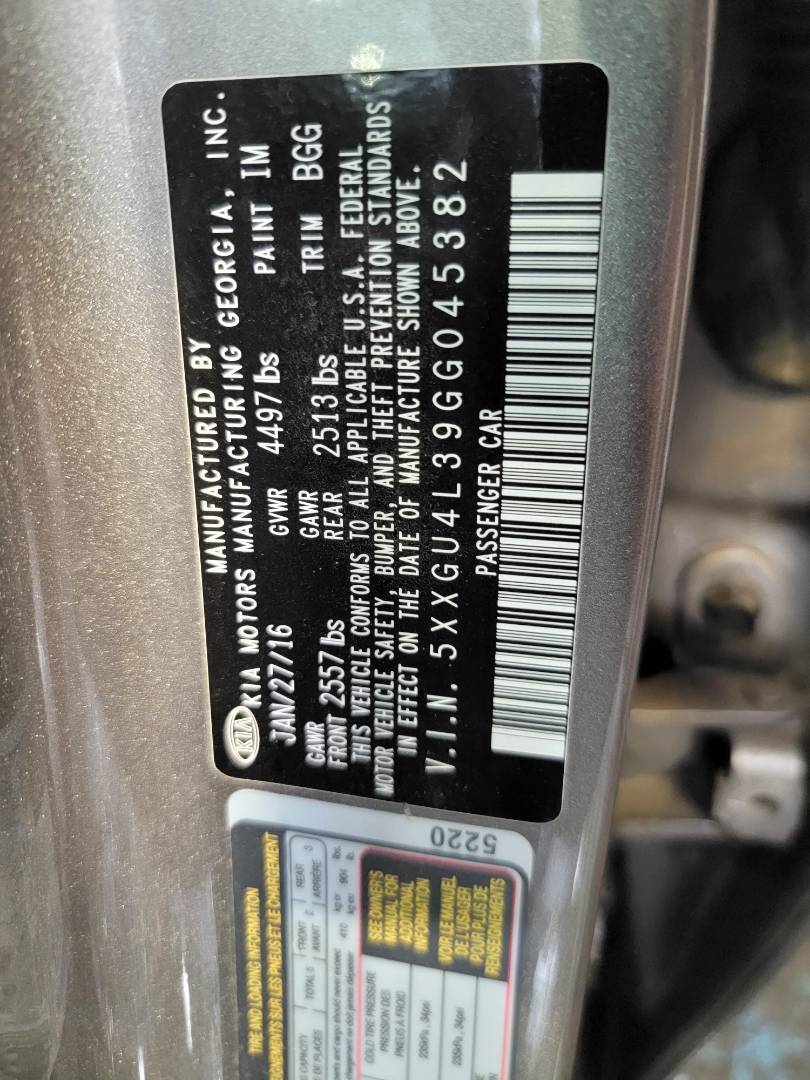 2016 KIA OPTIMA — 78676 Miles — Lot GG045382 - Marhaba Auctions Used Cars - Image 10