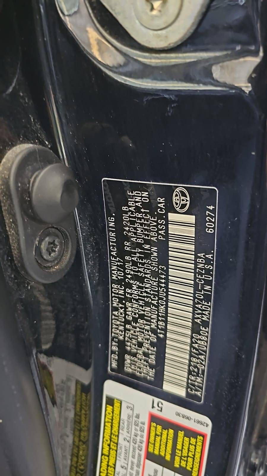2018 TOYOTA CAMRY — 150132 Miles — Lot JU544473 — Souq - Marhaba Auctions Used Cars - Image 5