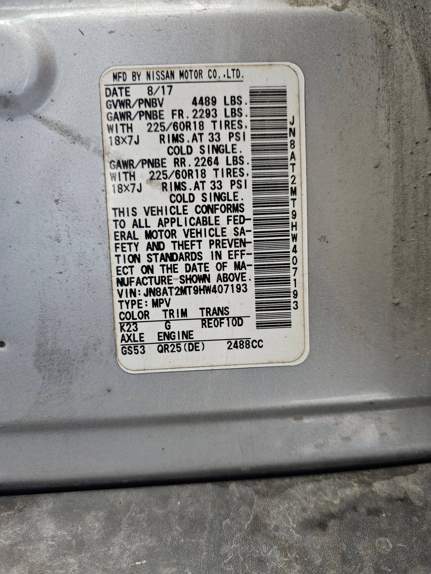 NISSAN ROGUE 2017 - Marhaba Auction Used Cars - Image 8