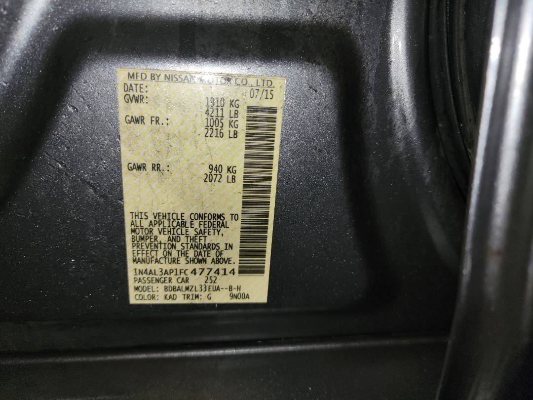 2015 NISSAN ALTIMA — 165599 Miles — Lot C477414 - Marhaba Auctions Used Cars - Image 10