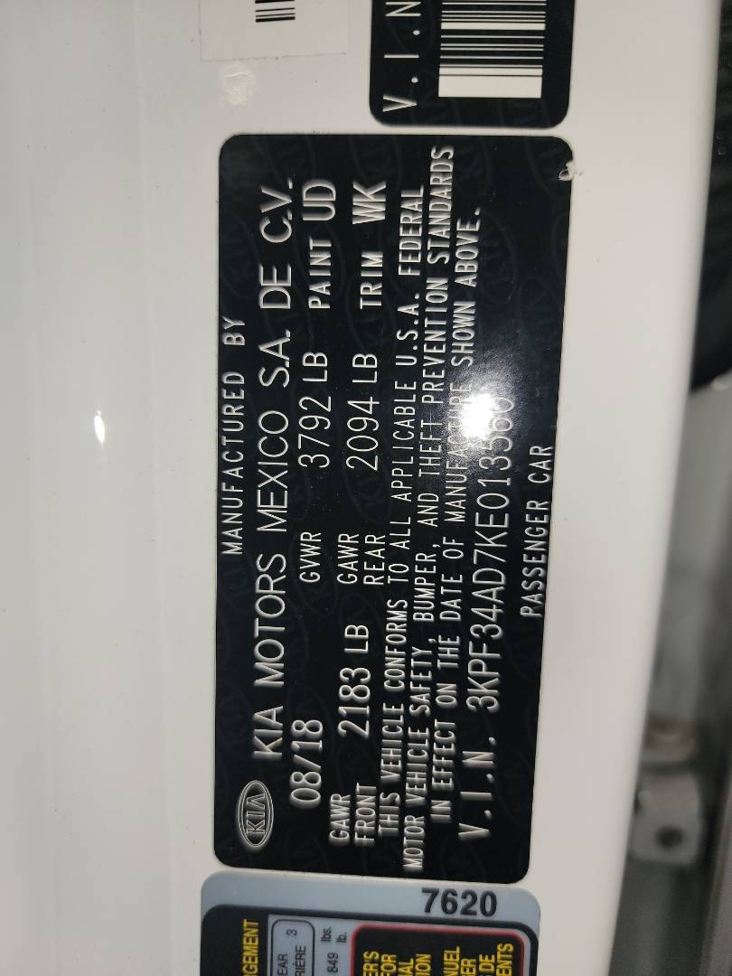 2019 KIA FORTE — 71686 Miles — Lot E013560 - Marhaba Auctions Used Cars - Image 8