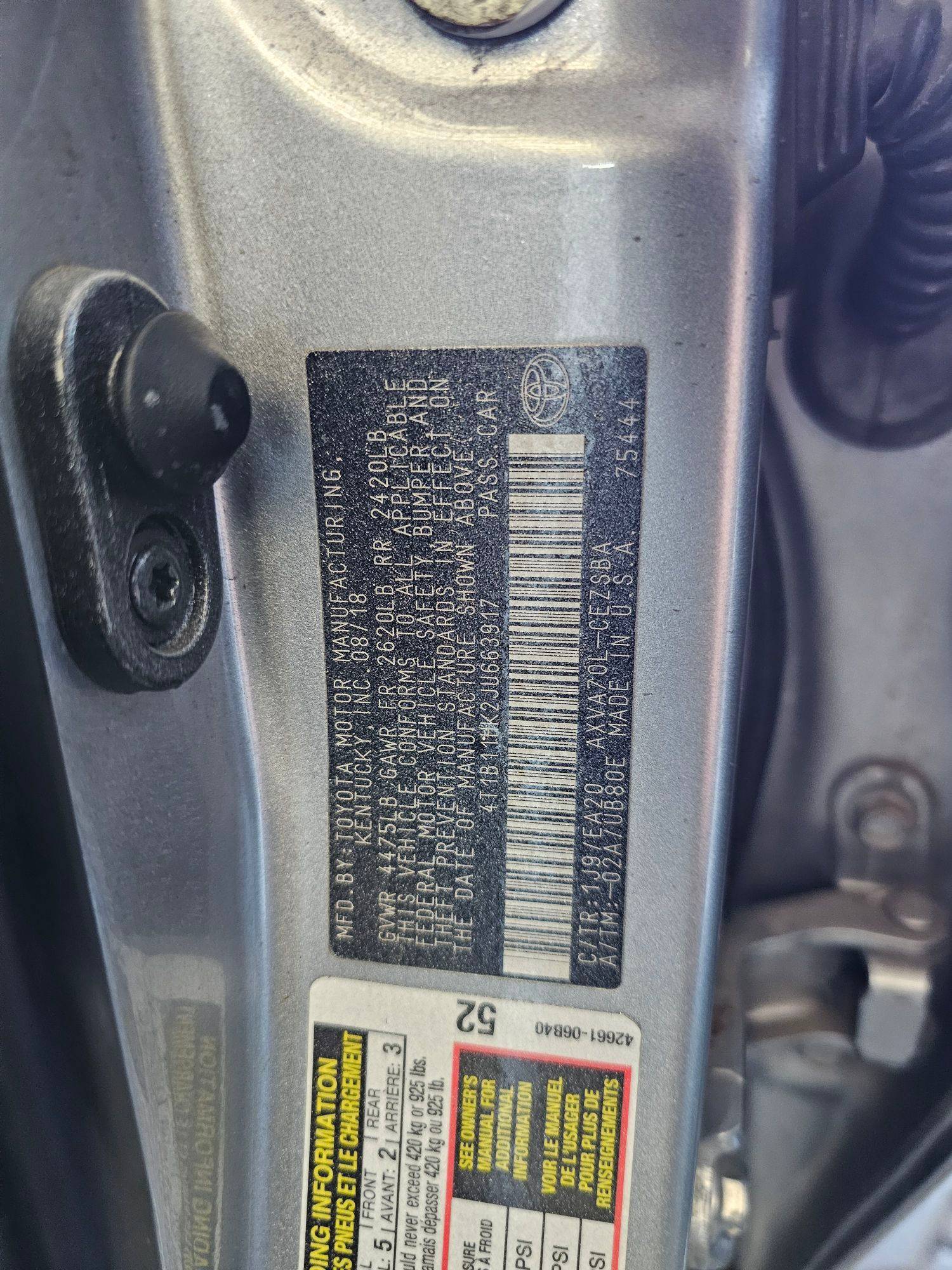 TOYOTA CAMRY 2018 - Marhaba Auction Used Cars - Image 9