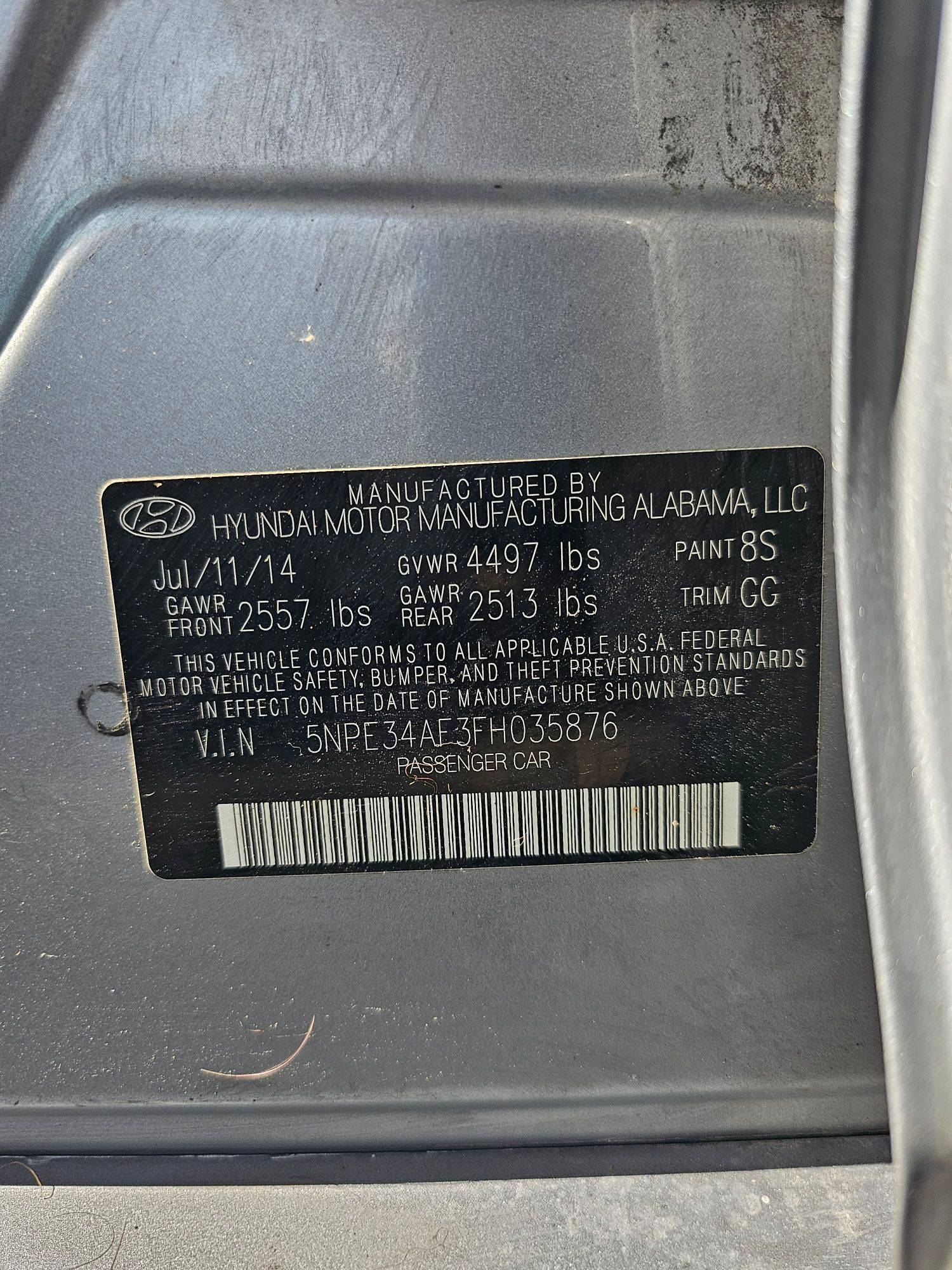 HYUNDAI SONATA SPORT 2015 - Marhaba Auction Used Cars - Image 7