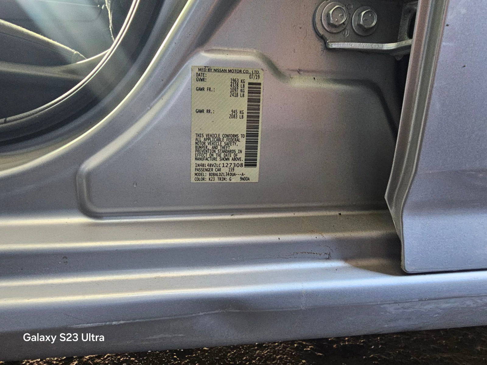 2020 NISSAN ALTIMA — 137630 Miles — Lot C127308 — Main - Marhaba Auctions Used Cars - Image 9