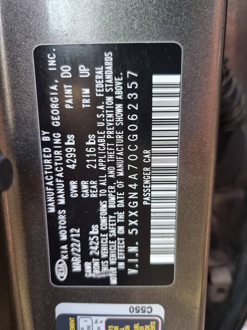 2012 KIA OPTIMA — 176799 Miles — Lot 125487 — Souq - Marhaba Auctions Used Cars - Image 9