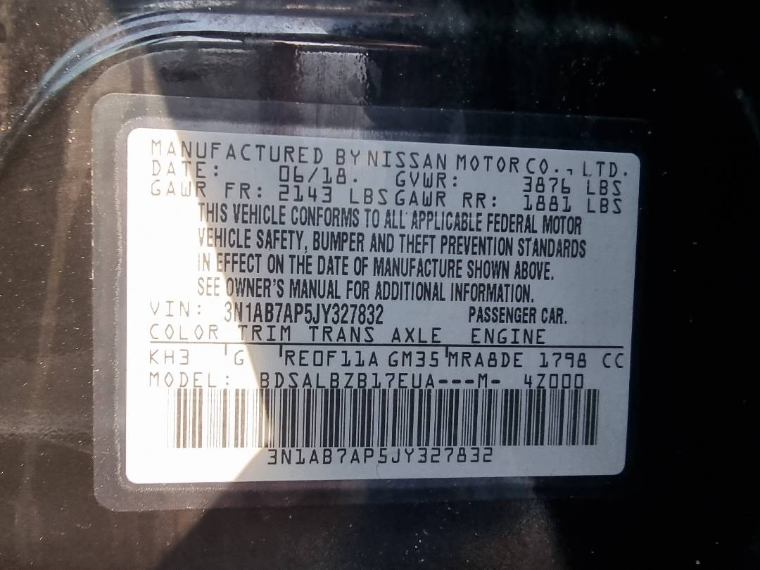 2018 NISSAN SENTRA — 78182 Miles — Lot 38587262 — Souq - Marhaba Auctions Used Cars - Image 9