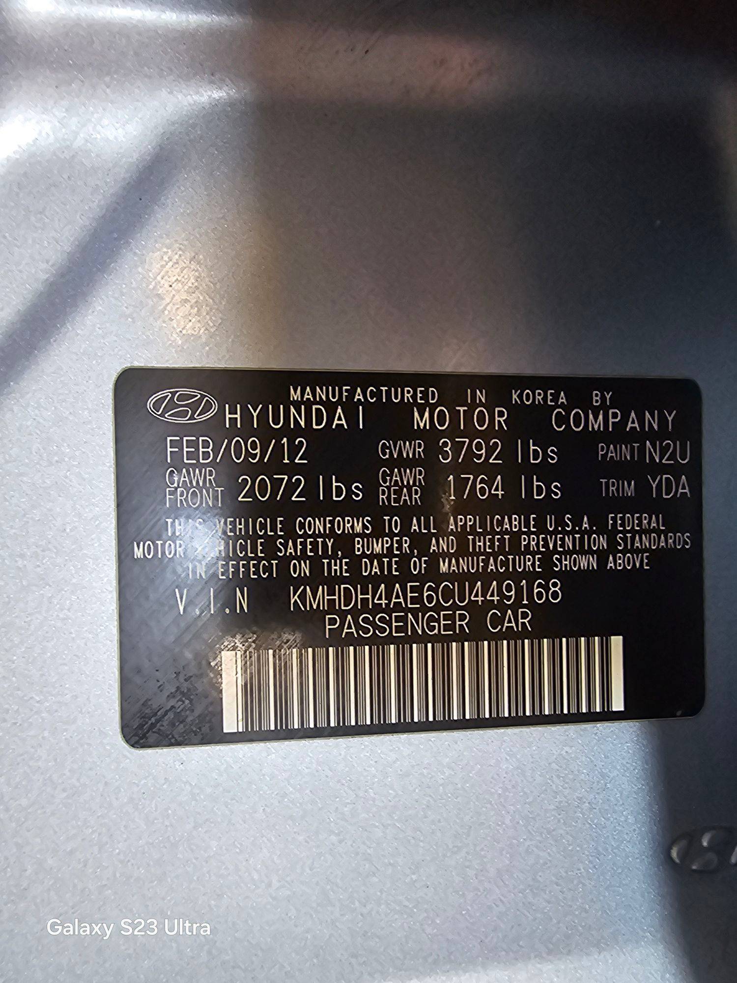 2012 HYUNDAI ELANTRA — 103599 Miles — Lot 71308845 — Ind. 12 - Marhaba Auctions Used Cars - Image 6