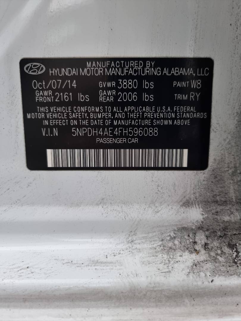 2015 HYUNDAI ELANTRA — 182322 Miles — Lot 215487 — Ind. 12 - Marhaba Auctions Used Cars - Image 10