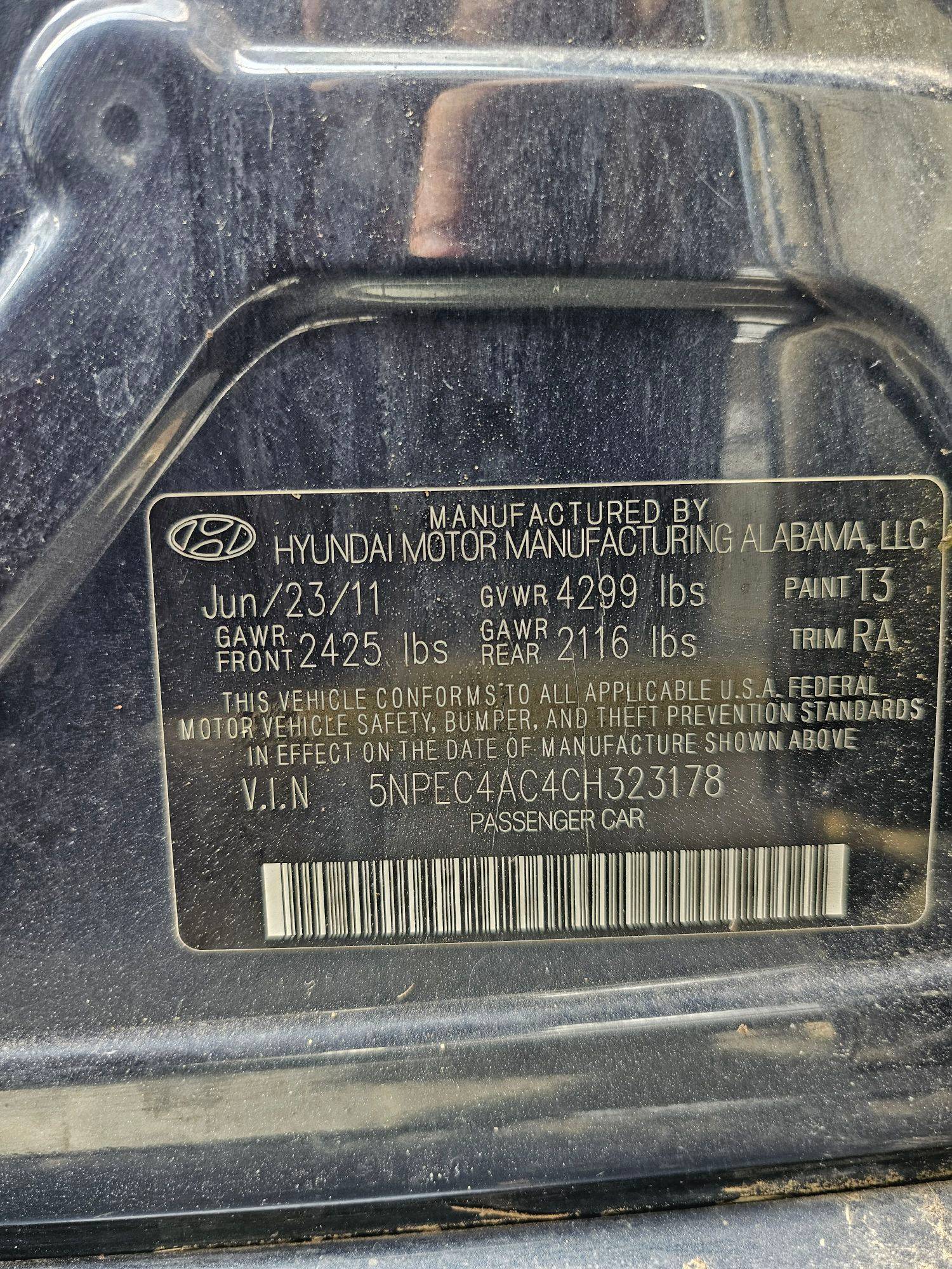 2012 HYUNDAI SONATA — 168949 Miles — Lot AC4CH323178 — Souq - Marhaba Auctions Used Cars - Image 10