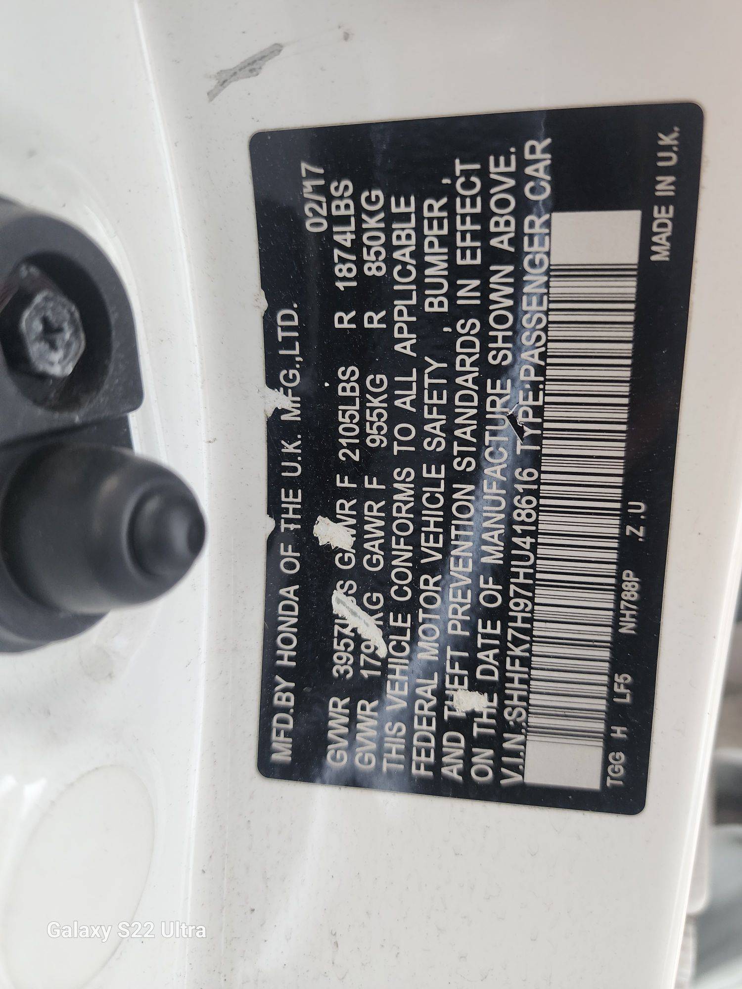 2017 HONDA CIVIC — 207011 Miles — Lot U418616 - Marhaba Auctions Used Cars - Image 10