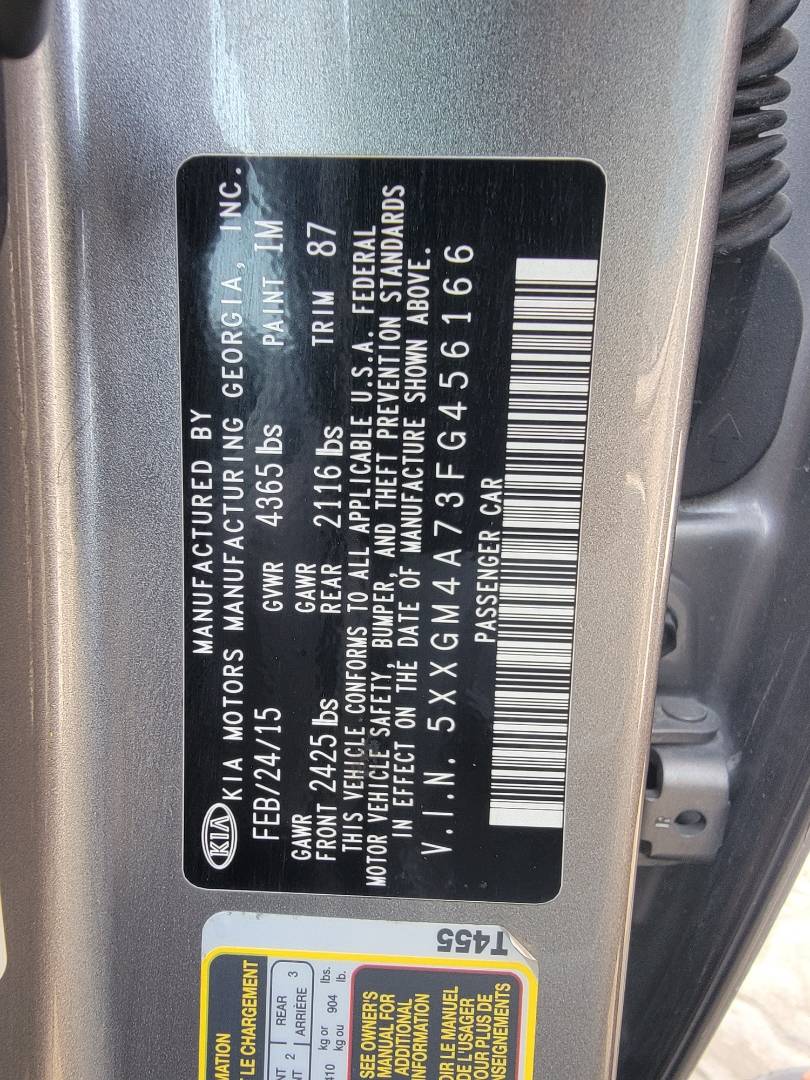 2015 KIA OPTIMA — 140188 Miles — Lot FG456166 — Main - Marhaba Auctions Used Cars - Image 9