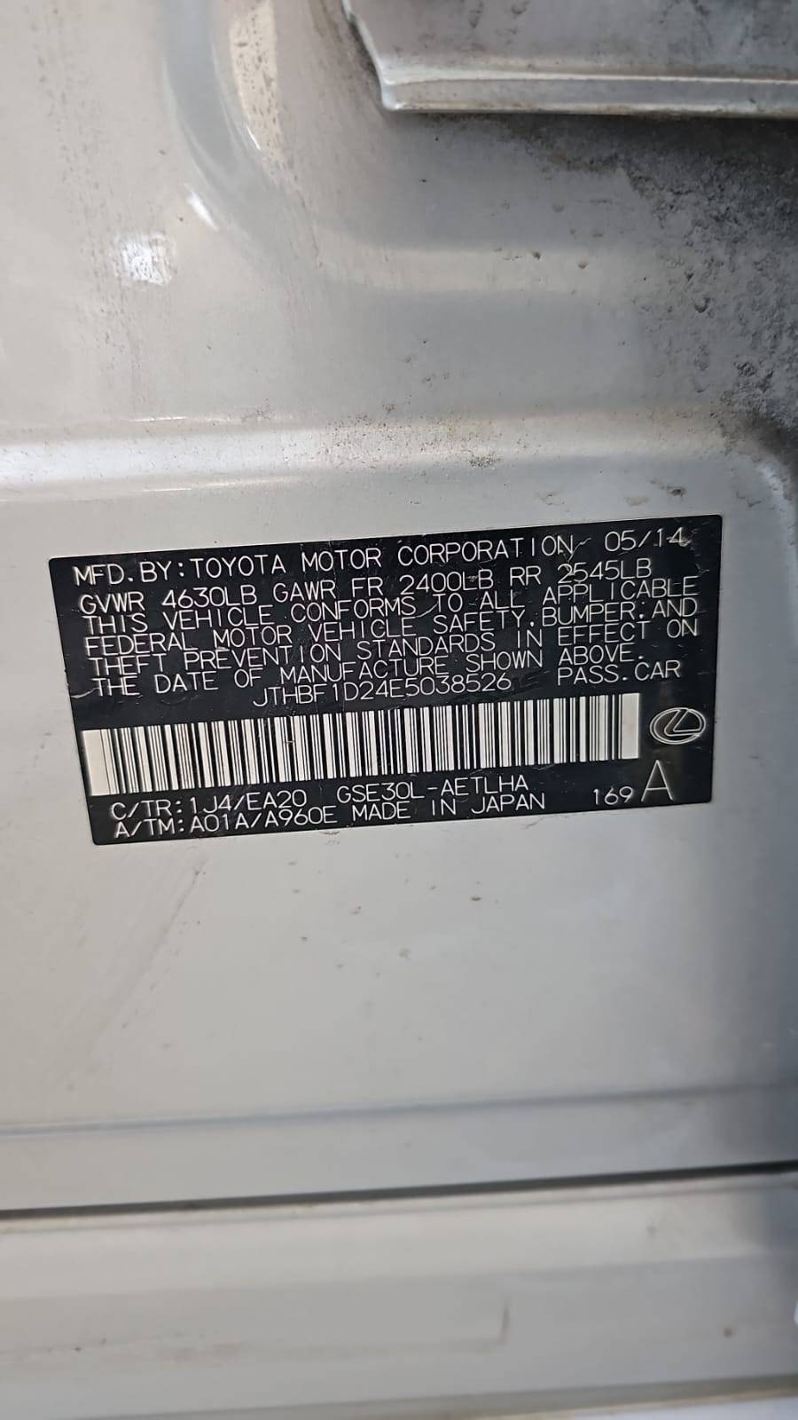 LEXUS IS 250 2014 - Marhaba Auction Used Cars - Image 5