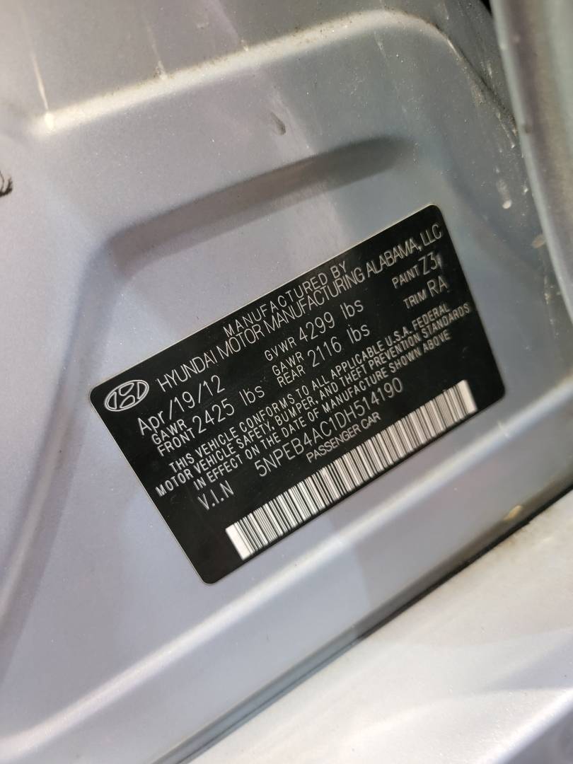 2013 HYUNDAI SONATA — 245931 Miles — Lot H514190 — Main - Marhaba Auctions Used Cars - Image 9