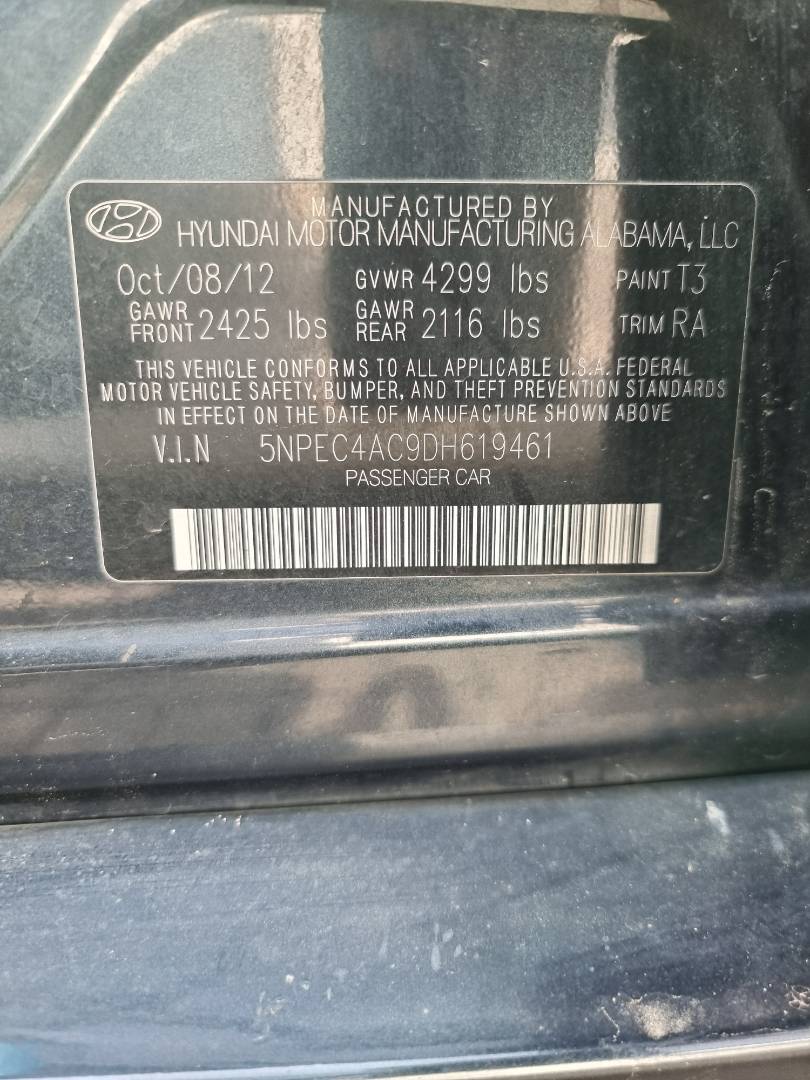 2013 HYUNDAI SONATA — 162670 Miles — Lot 125487 — Ind. 12 - Marhaba Auctions Used Cars - Image 10
