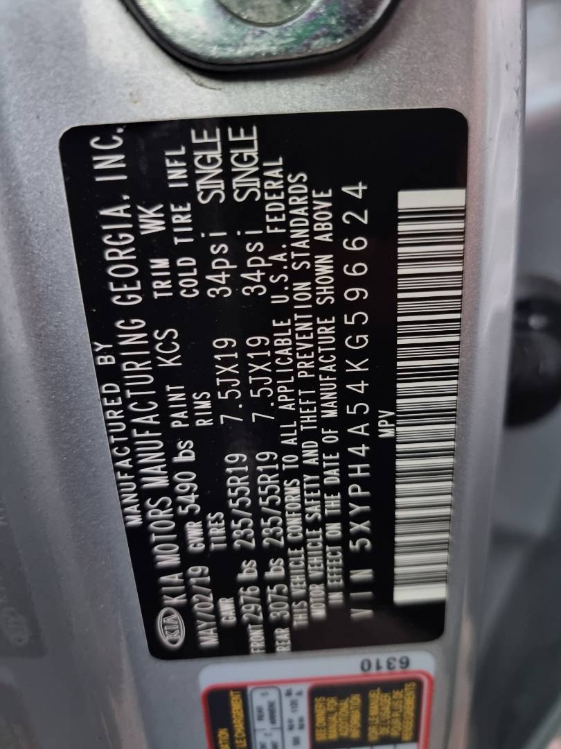 2019 KIA SORENTO — 121265 Miles — Lot G596624 — Ind. 12 - Marhaba Auctions Used Cars - Image 10