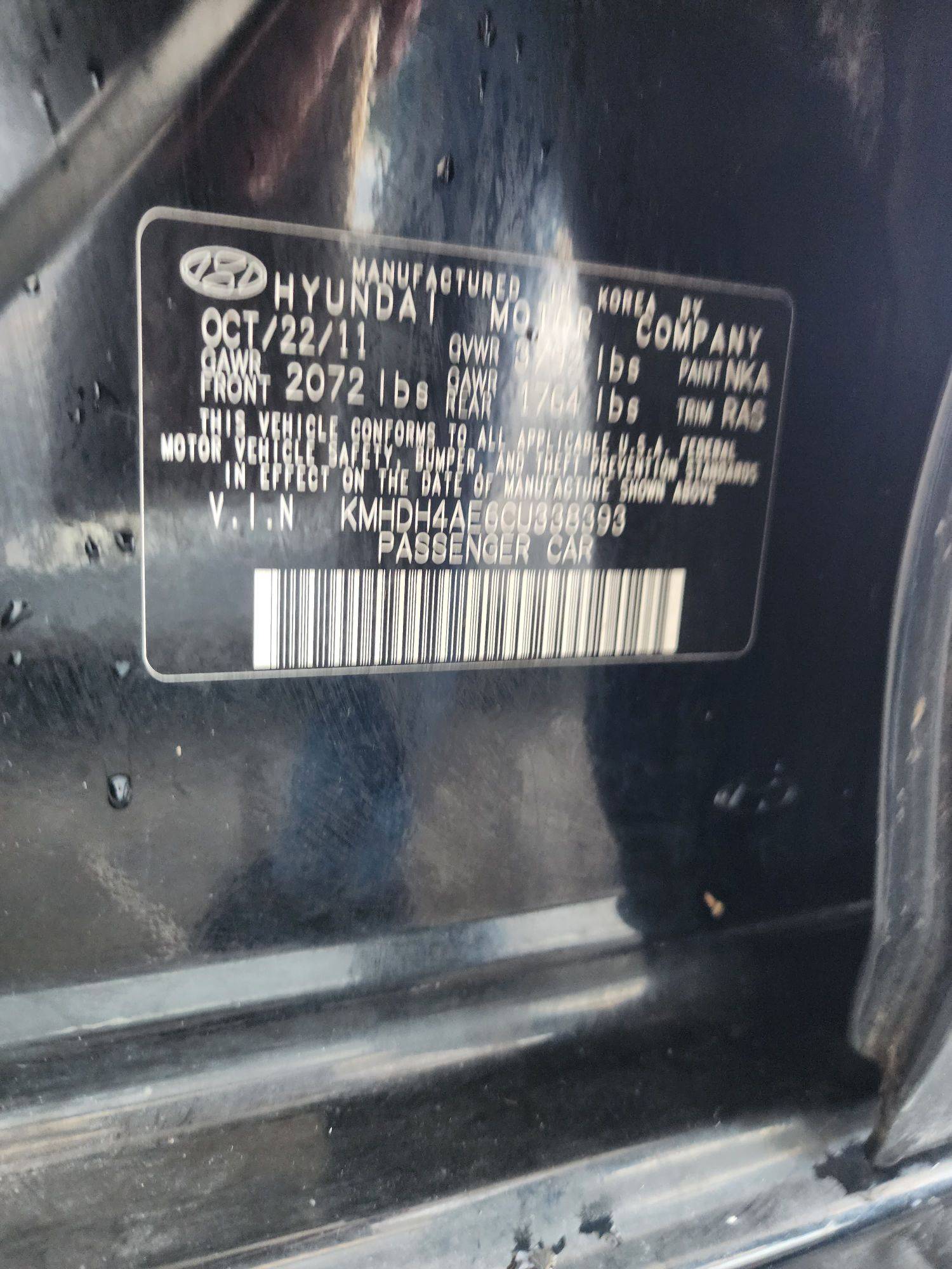 2012 HYUNDAI ELANTRA — 226498 Miles — Lot 71871203 - Marhaba Auctions Used Cars - Image 11