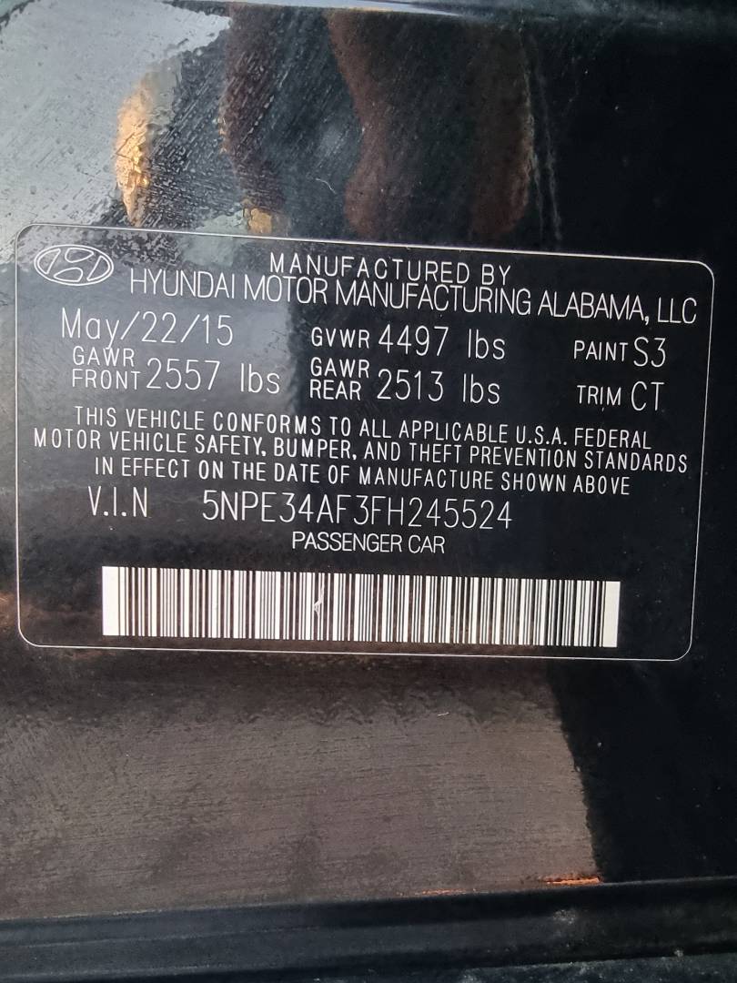 2015 HYUNDAI SONATA — 187590 Miles — Lot 51891784 — Ind. 12 - Marhaba Auctions Used Cars - Image 9
