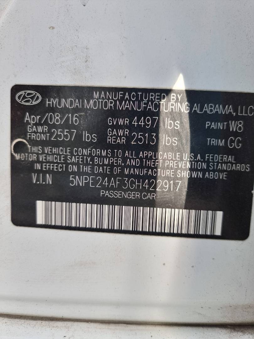 2016 HYUNDAI SONATA — 159007 Miles — Lot 15478 — Ind. 12 - Marhaba Auctions Used Cars - Image 9