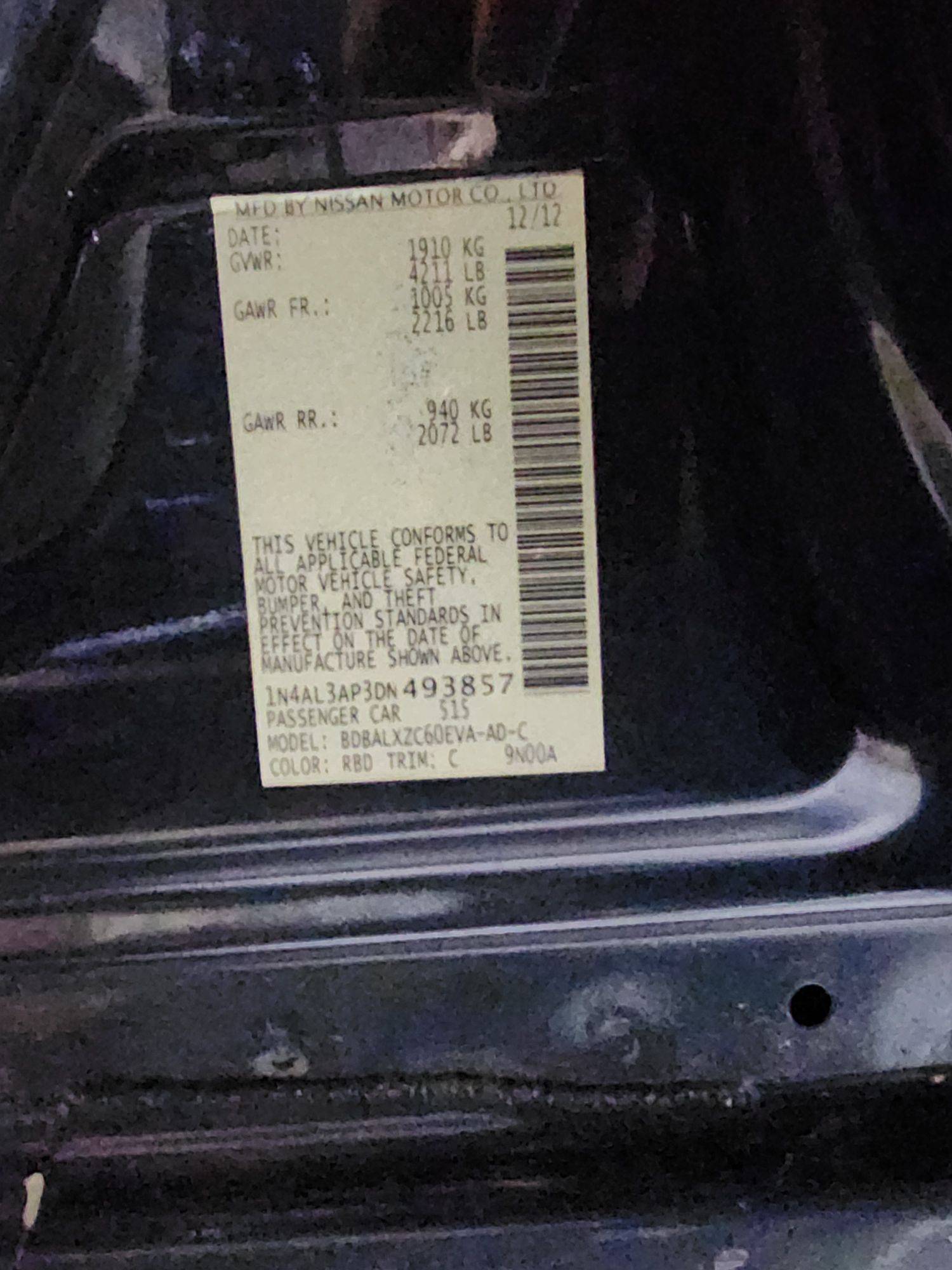 2013 NISSAN ALTIMA — 177774 Miles — Lot 40809076 — Main - Marhaba Auctions Used Cars - Image 11
