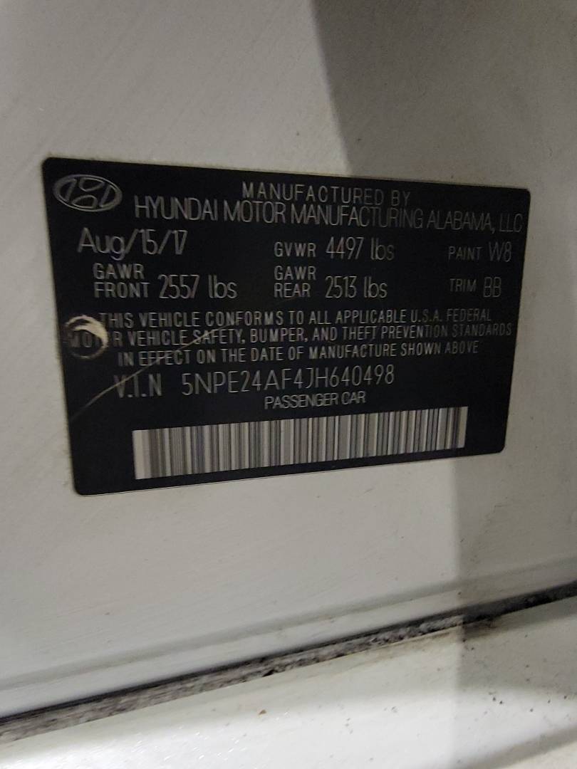 2018 HYUNDAI SONATA — 114715 Miles — Lot AF4JH640498 — Main - Marhaba Auctions Used Cars - Image 10