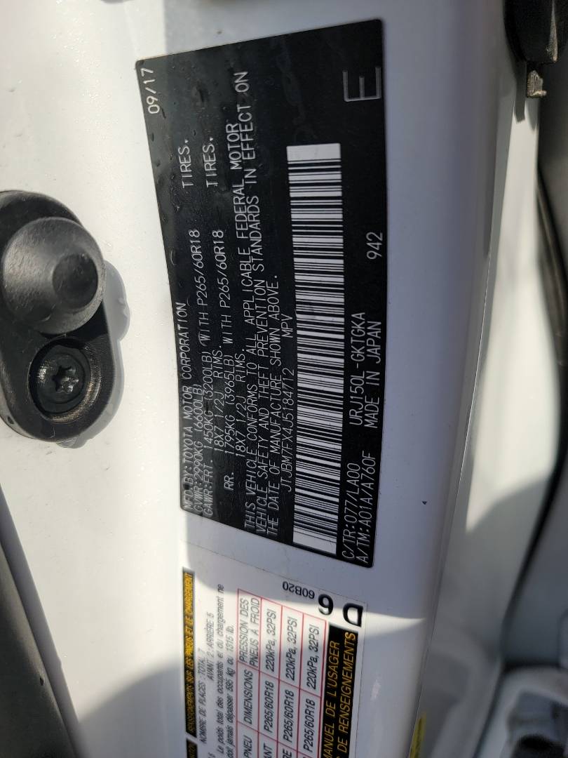 2018 LEXUS GX 460 — 99188 Miles — Lot J5184712 — Main - Marhaba Auctions Used Cars - Image 10