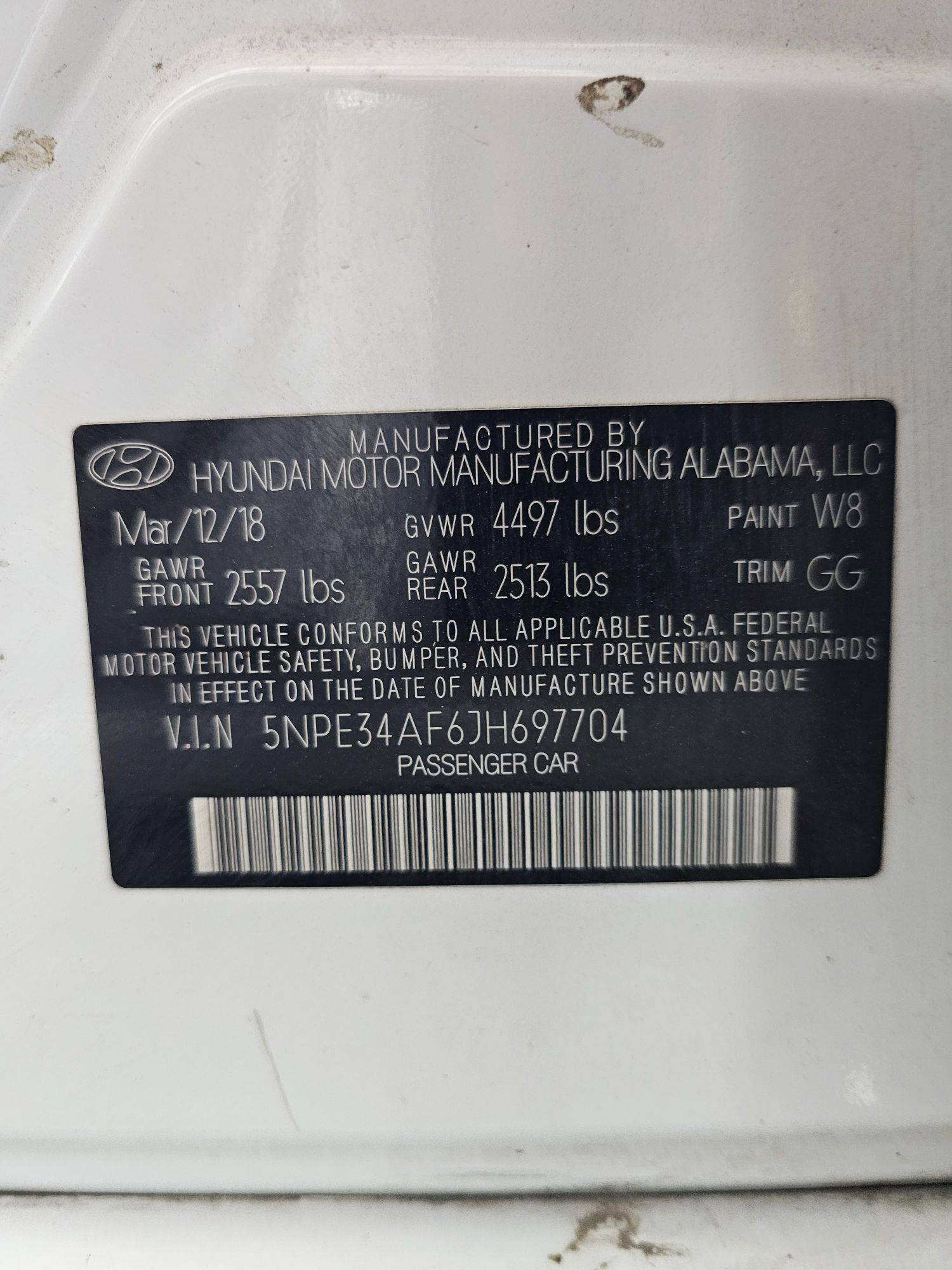 2018 HYUNDAI SONATA — 95629 Miles — Lot 43382268 — Souq - Marhaba Auctions Used Cars - Image 10