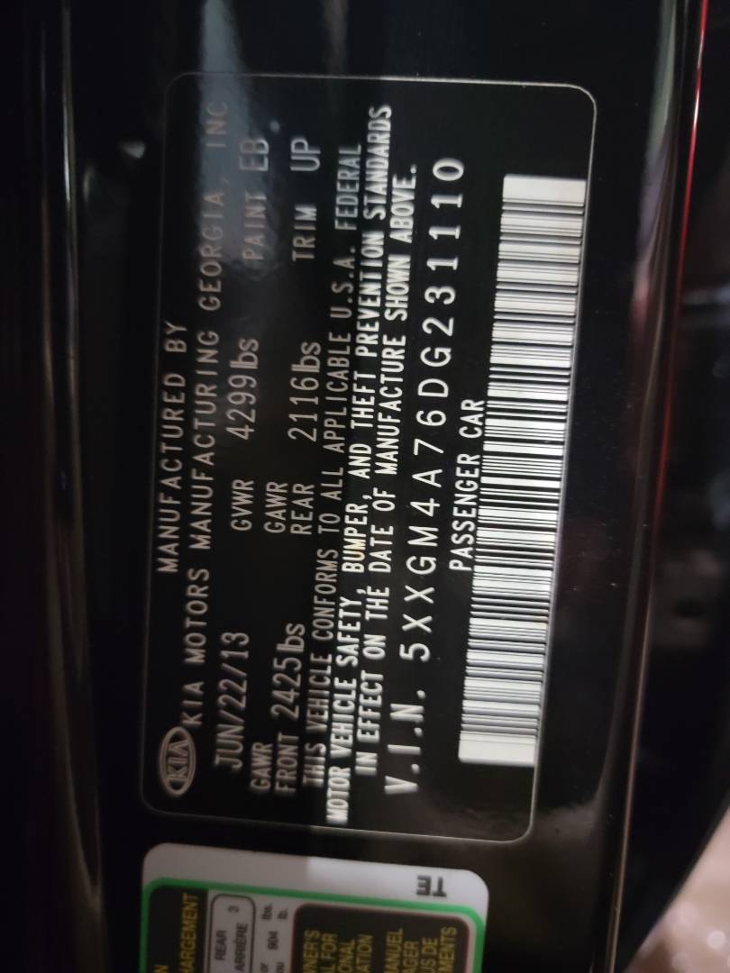 2013 KIA OPTIMA — 77469 Miles — Lot 71245623 - Marhaba Auctions Used Cars - Image 7