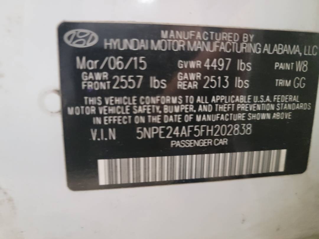2015 HYUNDAI SONATA — 138820 Miles — Lot 38706852 - Marhaba Auctions Used Cars - Image 10