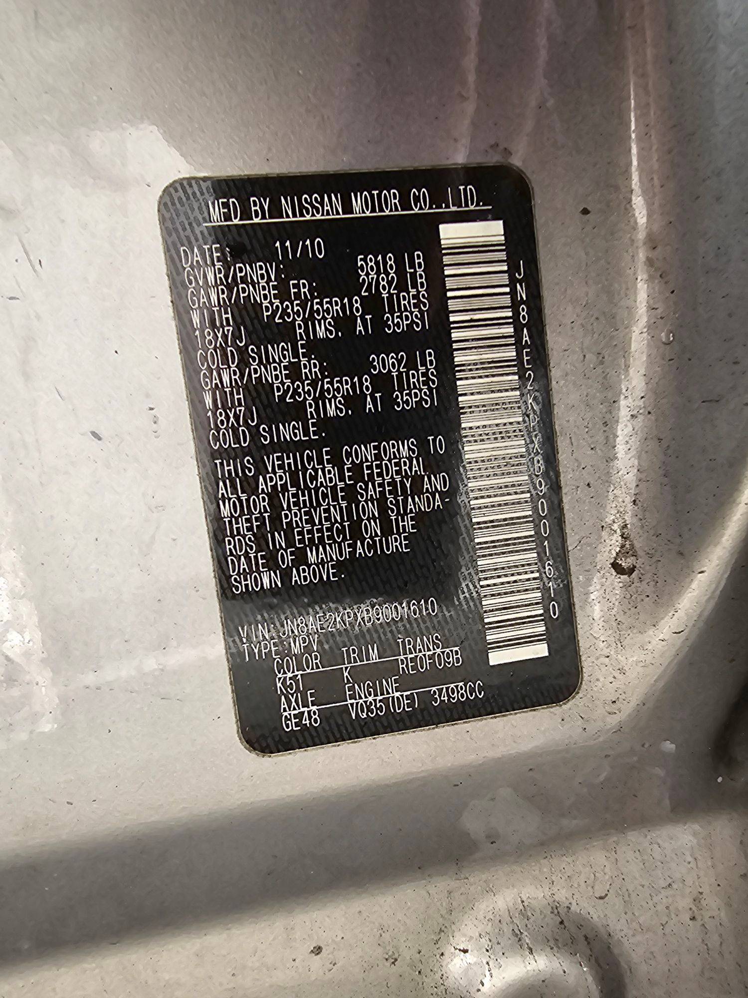 2011 NISSAN QUEST — Lot 41547420 — Souq - Marhaba Auctions Used Cars - Image 9