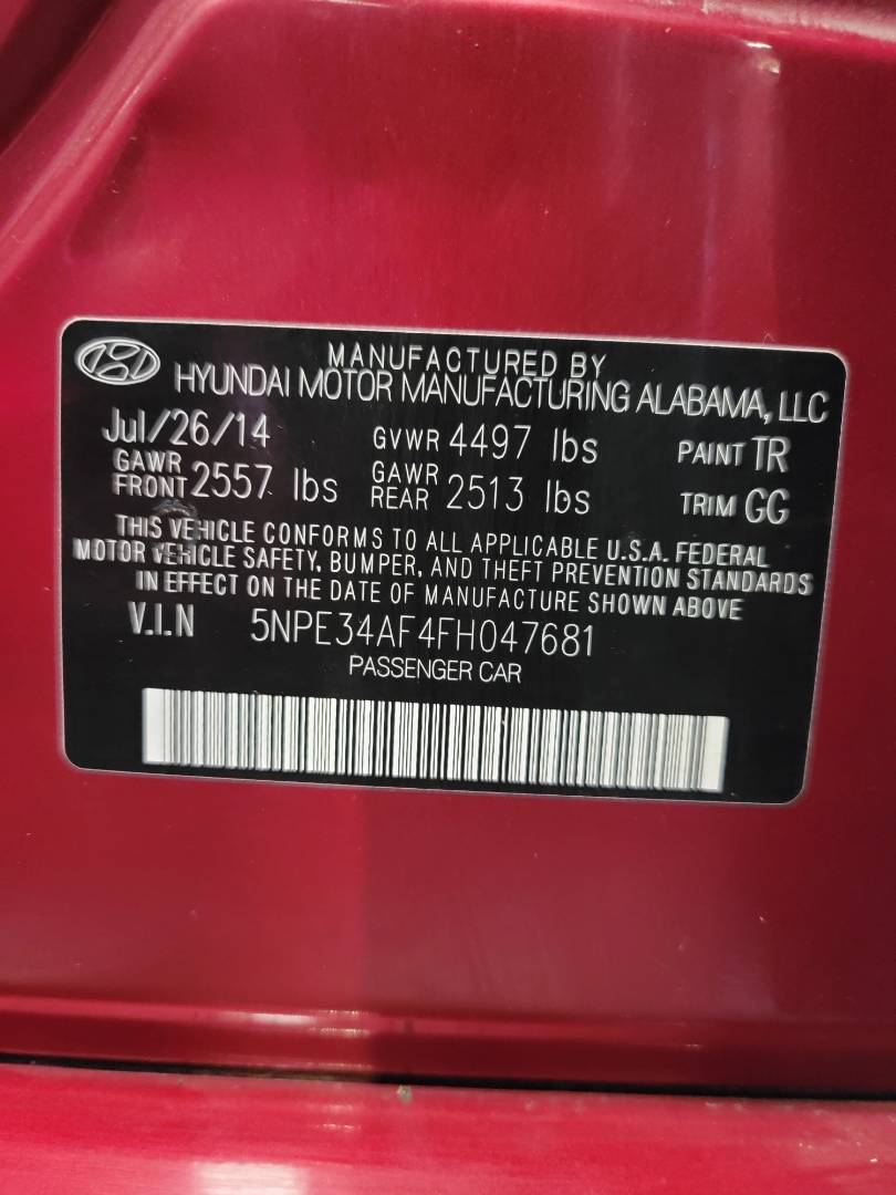 2015 HYUNDAI SONATA — 143634 Miles — Lot FH047681 — Main - Marhaba Auctions Used Cars - Image 10