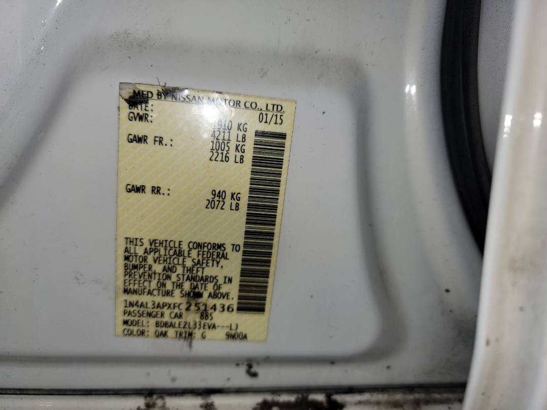 2015 NISSAN ALTIMA — 86037 Miles — Lot 64342302 - Marhaba Auctions Used Cars - Image 9