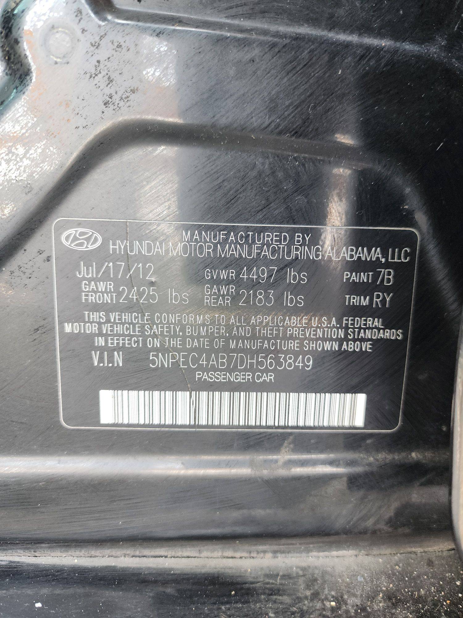 2013 HYUNDAI SONATA — 164149 Miles — Lot 59022514 — Main - Marhaba Auctions Used Cars - Image 10