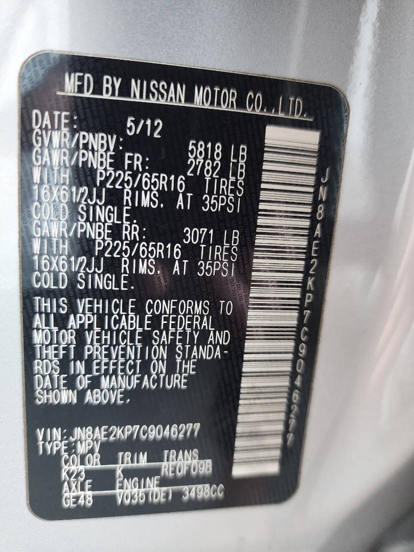 2012 NISSAN QUEST — 180580 Miles — Lot 43128164 — Main - Marhaba Auctions Used Cars - Image 4