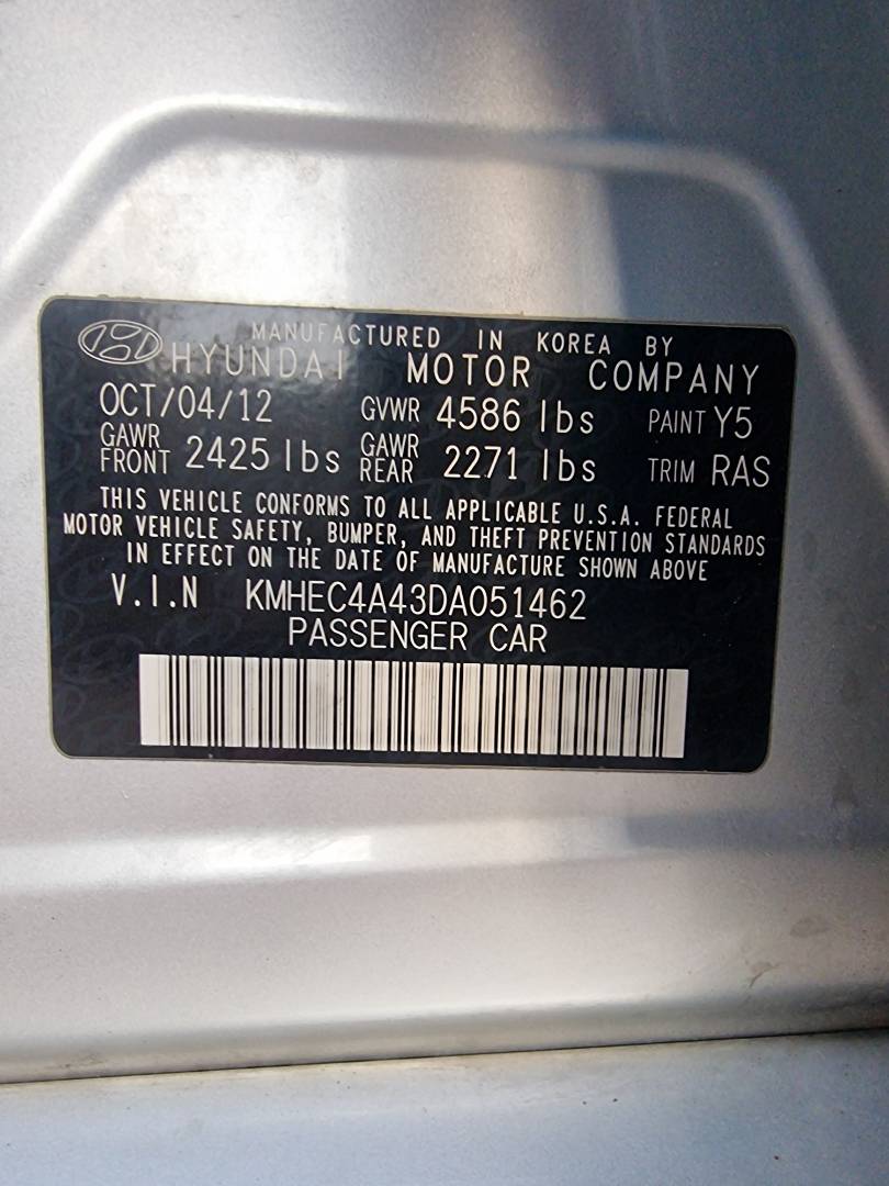 2013 HYUNDAI SONATA — 215885 Miles — Lot 125487 — Ind. 12 - Marhaba Auctions Used Cars - Image 10